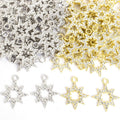 Eight Point Crystal Star Charms in Gold and Silver Tone Finishes view 3