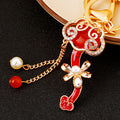Jeweled Ruyi Tassel Keychains in Five Pictured Enamel Colors view 6