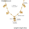 Gold Stainless Steel Charm Necklaces Heart Owl Round Medallion view 7