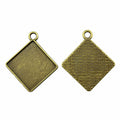 Diamond-Oriented Square Bezel Trays in Two Antique Finishes view 4
