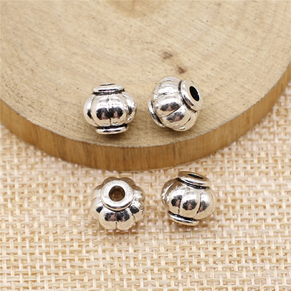 8x9x9mm 2.1g Antique Silver Zinc Alloy Pumpkin Small Hole Spacer Beads for DIY Bracelet Jewelry Making