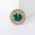 Round Crystal Center Brooch And Hair Tie In Green And Purple view 7