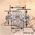 Cross Filigree Oval Statement Ring In Silver And Rose Tones view 4