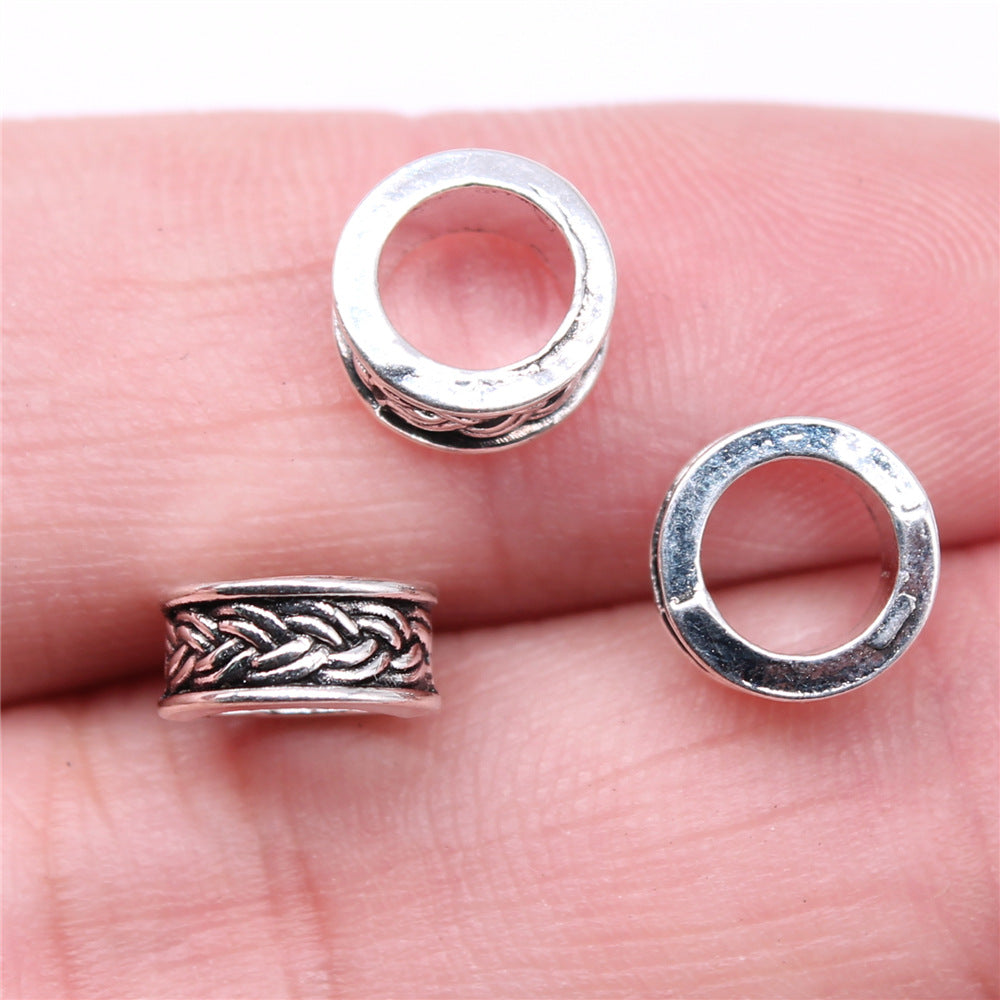 9x9x4mm 0.7g Multi-Color Zinc Alloy Round Large Hole Loose Metal Beads for DIY Bracelet Jewelry Making