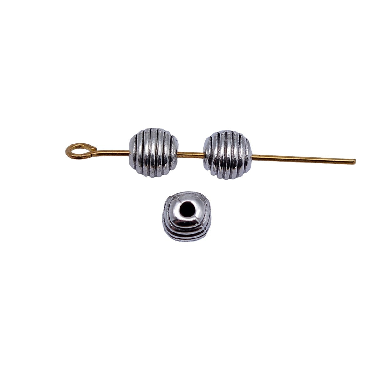 5.9x5.9x5.8mm 0.7g Antique Silver Zinc Alloy Small Hole Round Spacer Beads for DIY Bracelet Jewelry Making