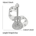 Rhinestone Guitar Brooch Musical Staff Crystal Metal Pin view 6