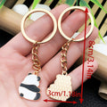 Bamboo, Apple and Flower Panda Enamel Keychains, 6 Poses view 10