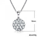 Silver Tone Round Floral Cluster Pendant Necklace Polished Jewelry view 5