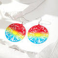 Silver Tone Rainbow Openwork Metal Hook Earrings in Eight Designs view 7