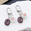 Coffee Bean with White or Brown Cup Clasp Keychains view 1