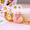 Pearl Mini Handbag Keychains in Pink White and Assorted Colors view 2