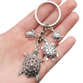 Two Silver Tone Turtle Family Keychain Designs with Metal Hardware view 5