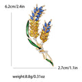 Double Wheat Sheaf Brooch in Five Enamel Color Layouts view 7