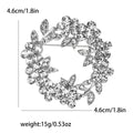 Crystal Leaf Wreath Brooch in Three Metal Finishes view 8