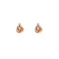 Sculpted Triple Twist Knot Gold Tone Stud Earrings view 5