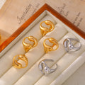 Dual Teardrop Hollow Open Band Metal Finger Ring Size 7 view 4