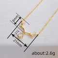 Antler Pendant Necklace with Clear Round Drop in Three Tones view 4