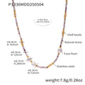 Natural Stone Beaded Necklaces Gold Heart Or Pearl Shell Mix view 7