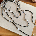 Black and White Beaded Layered Tassel Necklace Fashion Jewelry view 6
