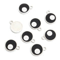 Black Number Eight Ball Charms in Gold and Silver Tones view 6