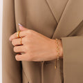 Textured Oval Link Chain Necklace Bracelet Gold Steel Tone Set view 7