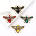 Jeweled Bee Brooch in Detailed Metal and Crystal Design view 2