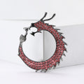 Circular Tail Chasing Dragon Brooch in Four Colors view 2