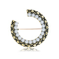 Gold Tone Silver Tone Flower Pearl Look Two Designs Metal Brooch Pin view 1