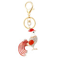 Mixed Jeweled Rooster and Hen Keychains in Four Pictured Constructions view 5