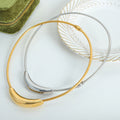Snake Chain Crescent Bar Collar Necklace Metal Alloy view 3