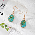 Wire Wrapped Teardrop Dried Flower Resin Earrings 5 Colors view 6