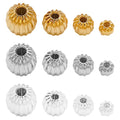 Vertical Fluted Hollow Pumpkin Spacer Beads for Jewelry Making view 5