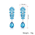 Red Orange Pink Leaf Teardrop Tassel Crystal Three Designs Metal Dangle Earrings view 2