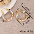 Tricolor Layered Spiral Hoop Earrings in Tricolor Metals view 4
