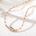 Gold Tone Seed Bead Glass Evil Eye Choker Necklaces view 3