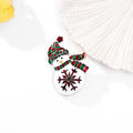 Red Silver Tone Christmas Snowman Metal Brooch Pin view 4