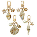 Gold Tone Shell Starfish and Pearl-Look Clasp Charms for Accessory Making view 5