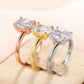 Oval Solitaire Ring In Gold, Silver, And Rose Tones view 3