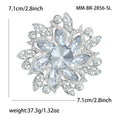 Oversized Clear Crystal Sunflower Brooch in Gold or Silver Tone view 6