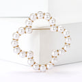 Pearl Quatrefoil Wreath Brooch in Silver or Gold Tone view 2