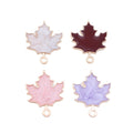 Gold Tone Maple Leaf Enamel Charms in Four Soft Colors view 5