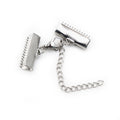 Stainless Steel Ribbon Crimp Ends With Lobster Clasp and Chain view 4