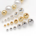 Smooth Round Metal Spacer Beads in Six Sizes for Jewelry Making view 1