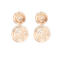 Gold and Silver Double Spiral Circle Long Earrings view 5