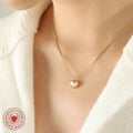 Heart Shell Necklace Bracelet Stud Earrings Gold Steel view 3
