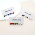 Heart Evil Eye Mini Stud Earring Three Pair Sets in Three Colorways view 1