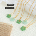 Green Star Stone Pendant Necklace Light Or Dark Green view 2