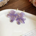 Purple Translucent Flower Drop Earrings Fashion Earrings view 2