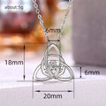 Silver Celtic Trinity Knot Heart Claddagh Pendant Necklace view 5