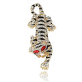 Crystal Tiger Brooch with Red Eyes in Gold or Silver view 5